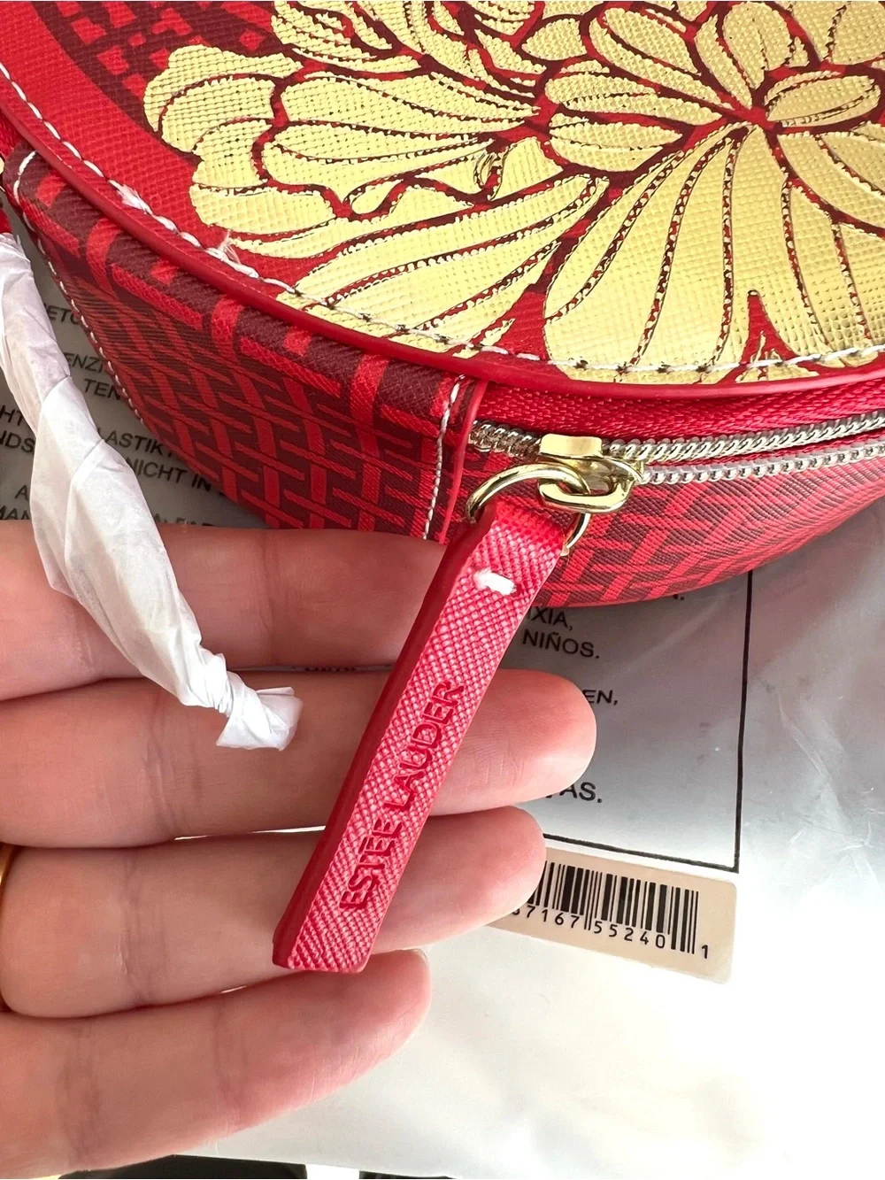 Estee Lauder New Lunar Year Round Crossbody Bag - Gold Flower Accent - Picture 7 of 7